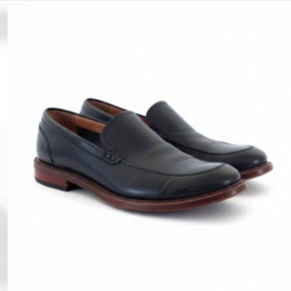 Aston Grey Salkin Men’s Dress Shoes Size 10 Black Leather Slip On EUC main image 6